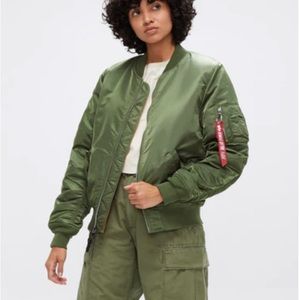 Alpha industries sage green bomber